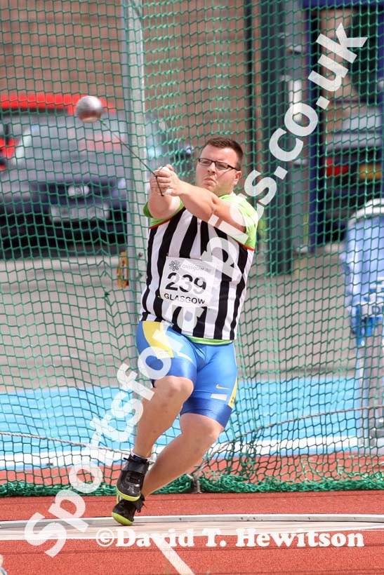 Christopher Bennett in the hammer at the Scottish Championships, Scotstoun  Stadium, Glasgow.